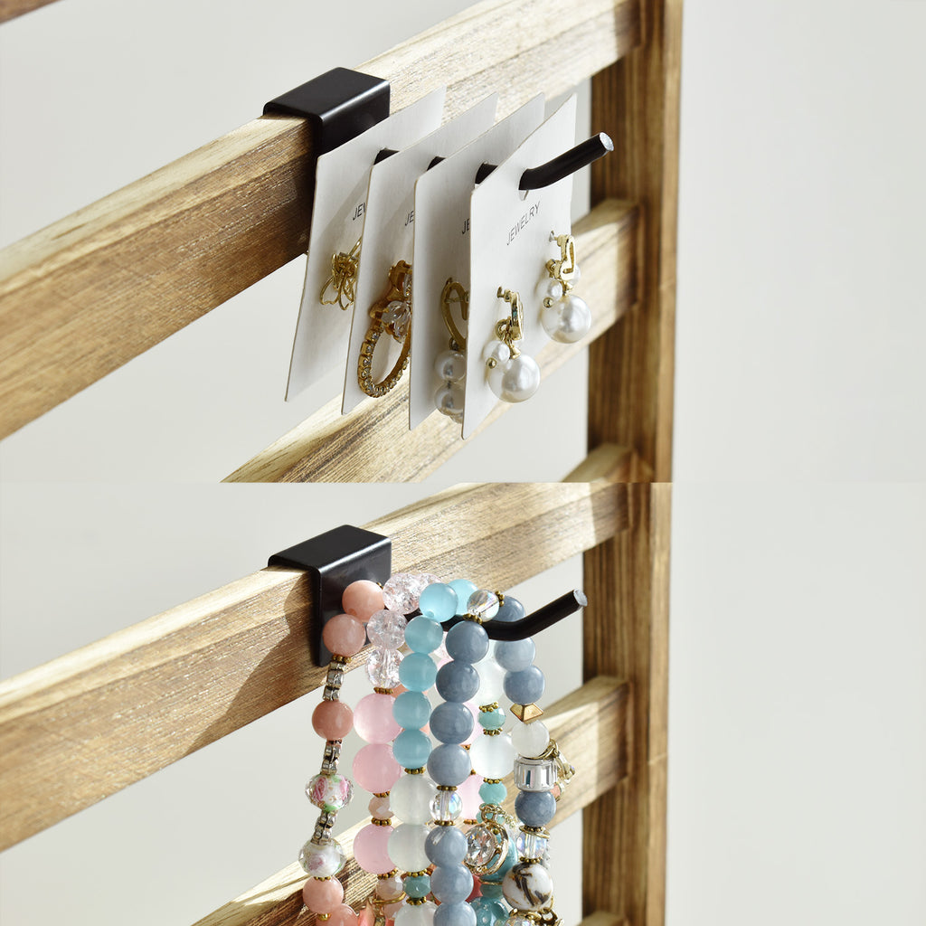 Ikee Design® Natural Wood Hexagon Rotating Jewelry Display Stand