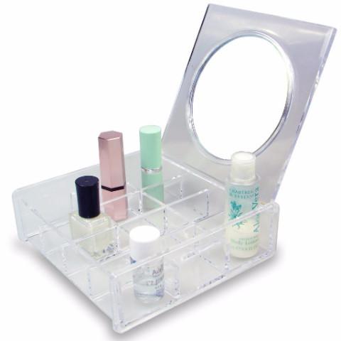Ikee Design® Acrylic Traveling Makeup Case with Mirror Lid