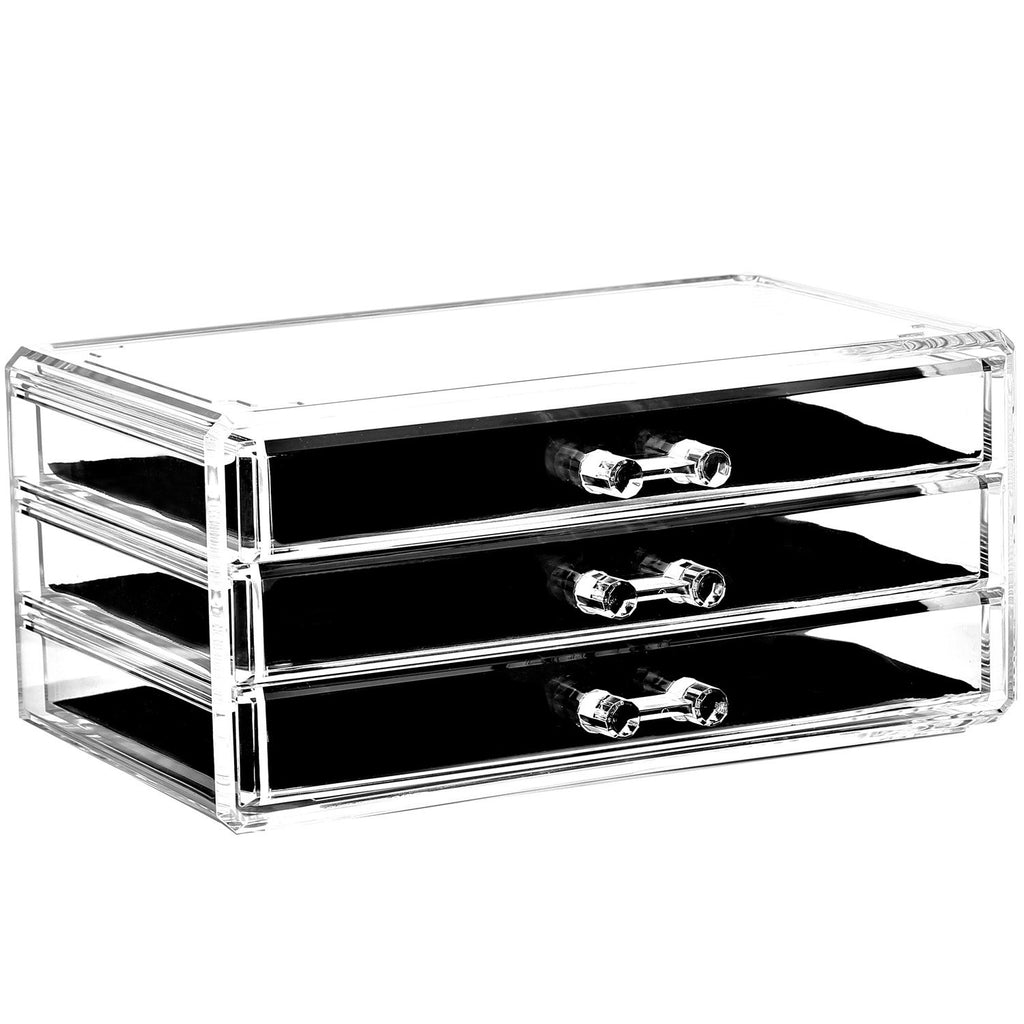 Ikee Design®Acrylic Jewelry and Makeup Organizer Storage Drawer, Five Pieces Set