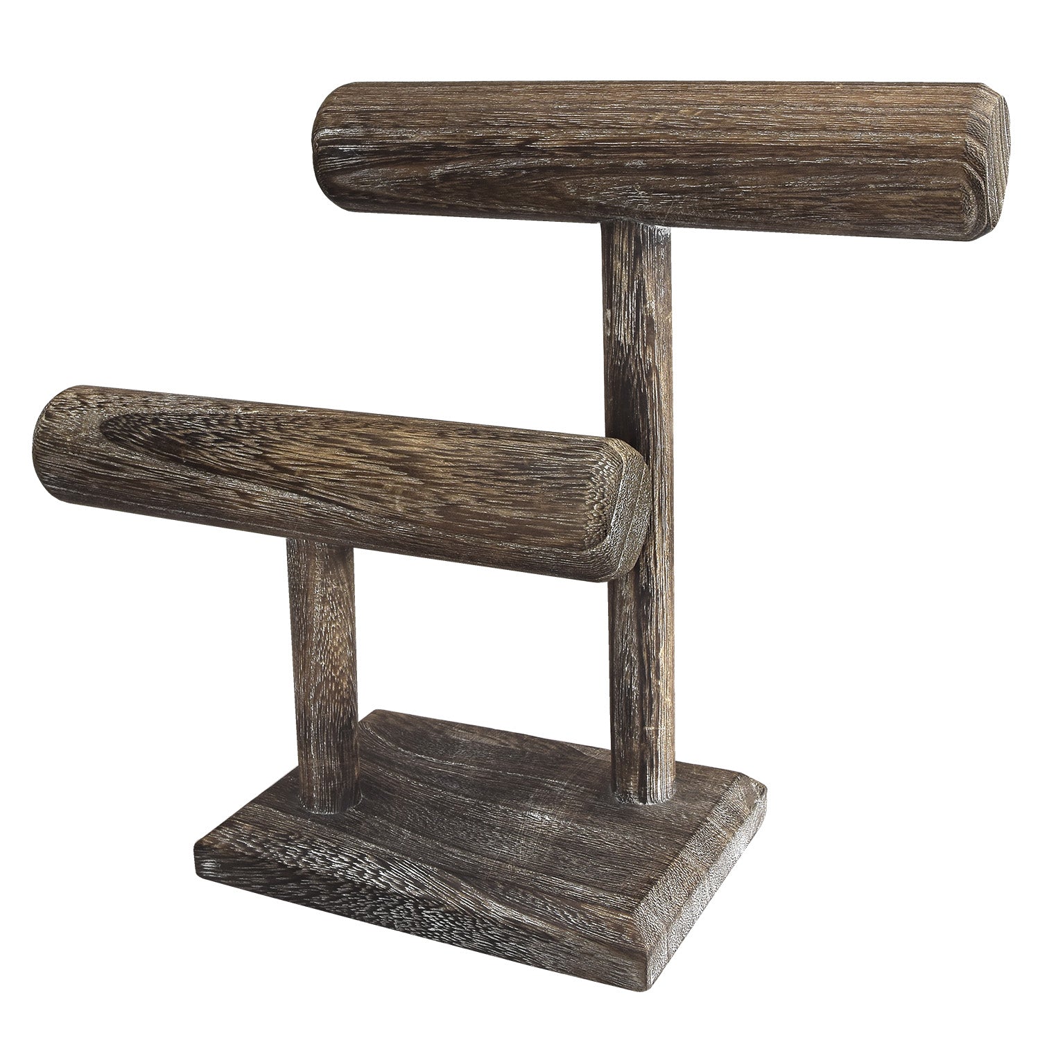  2 Tier Wooden Bracelet T Bar Jewelry Bracelet Watch Display