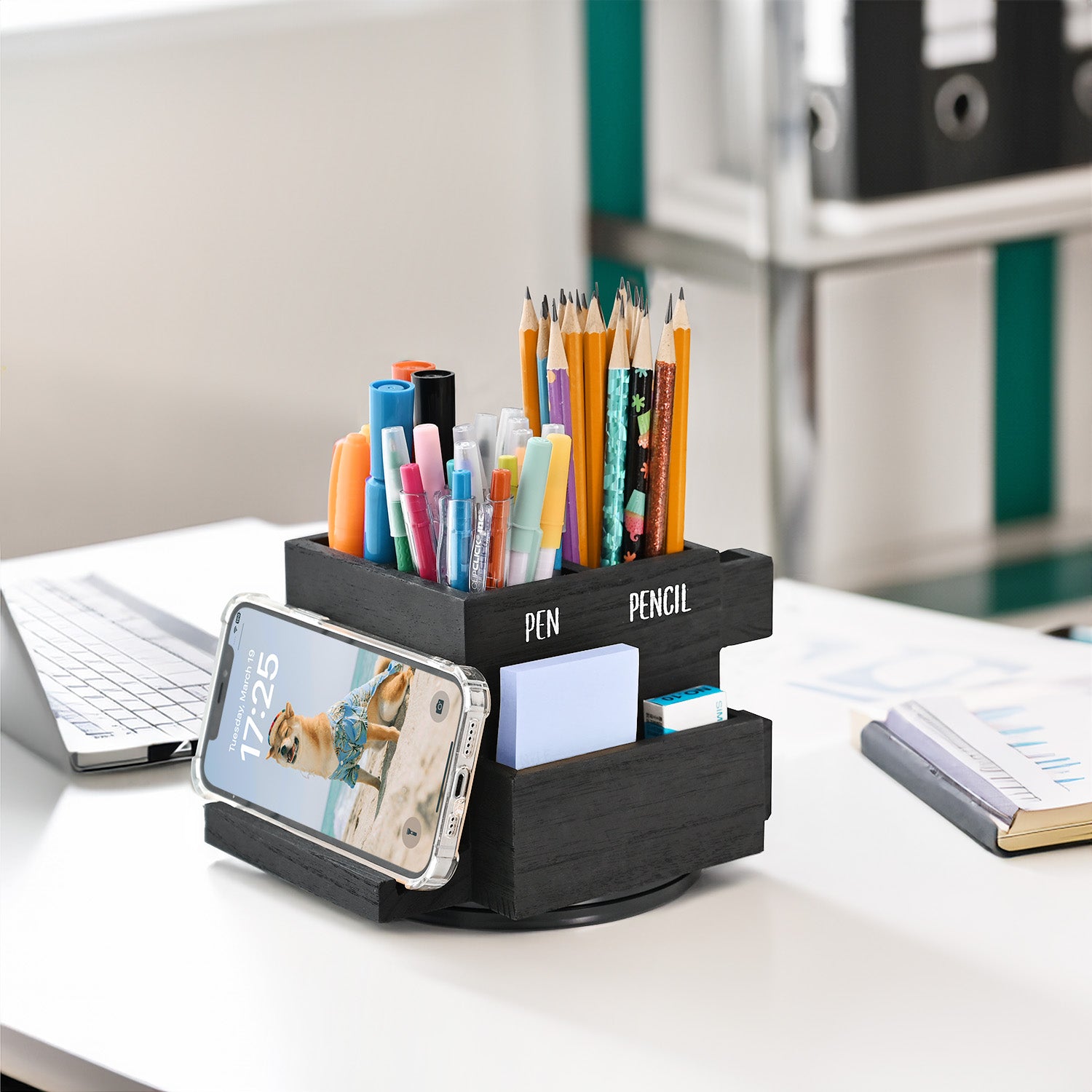 360-degree Rotating Pen Holder for Desk, Desk Organizers and Accessories