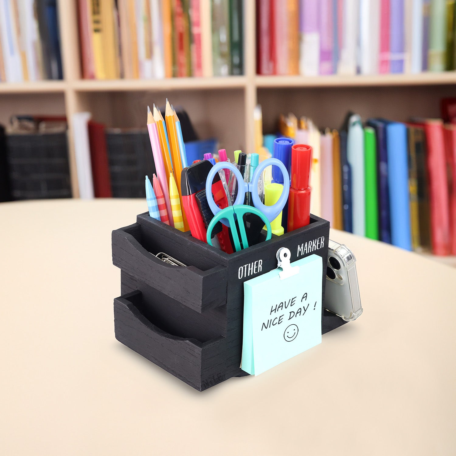 360-degree Rotating Pen Holder for Desk, Desk Organizers and Accessories