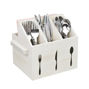 Ikee Design® Wooden Silverware Holder Flatware Utensil Caddy with Handles