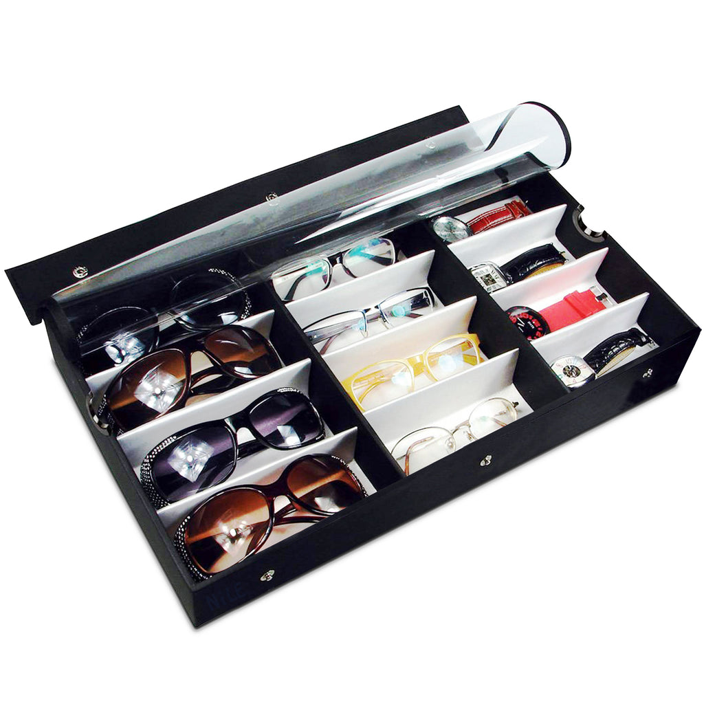 Ikee Design® Vinyl Clear Top Eyewear Case for Eyeglasses. Sunglasses. or Watches Storage