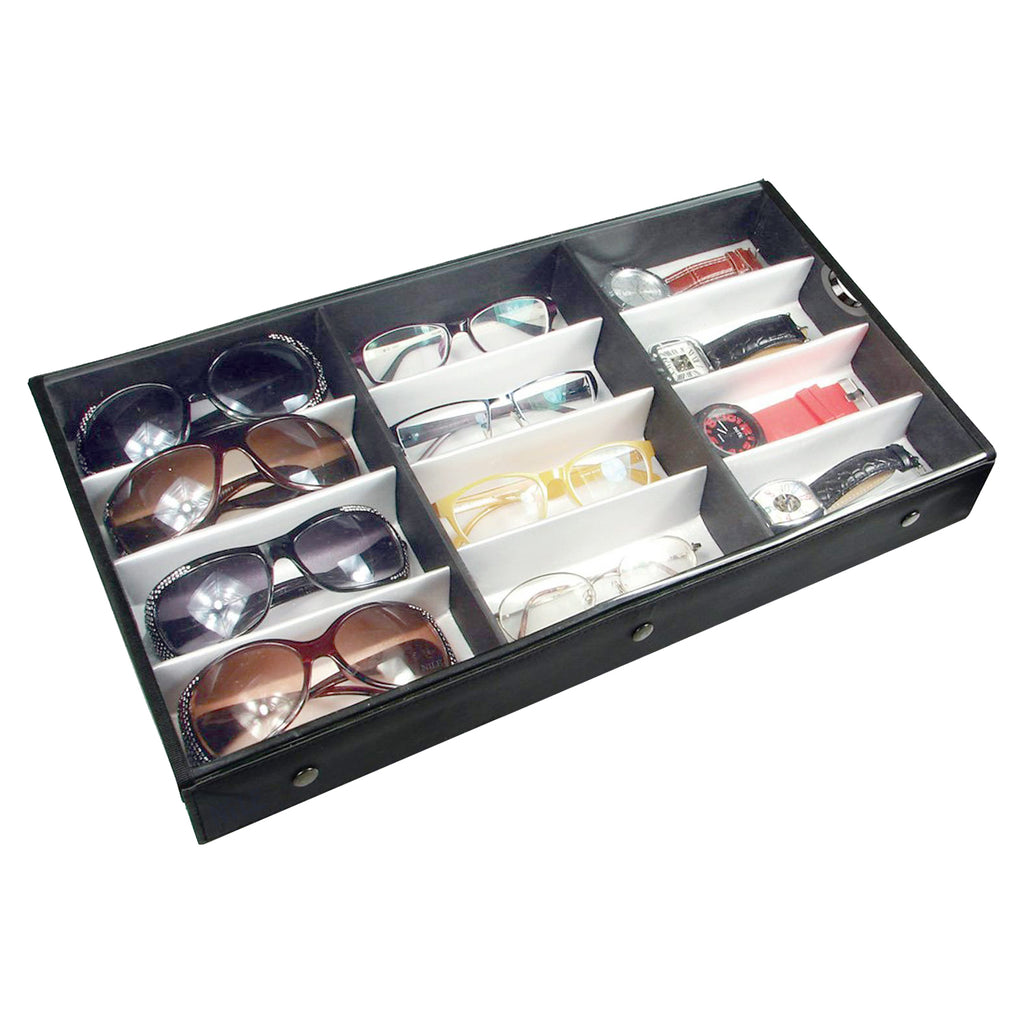 Ikee Design® Vinyl Clear Top Eyewear Case for Eyeglasses. Sunglasses. or Watches Storage