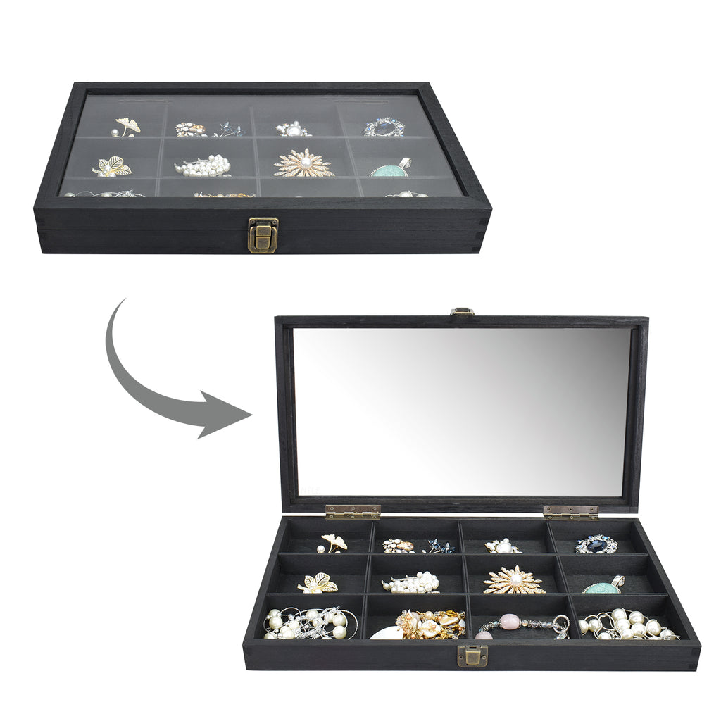 IKEE DESIGN®: Wooden Craft Supply Organizer Jewelry Storage Case