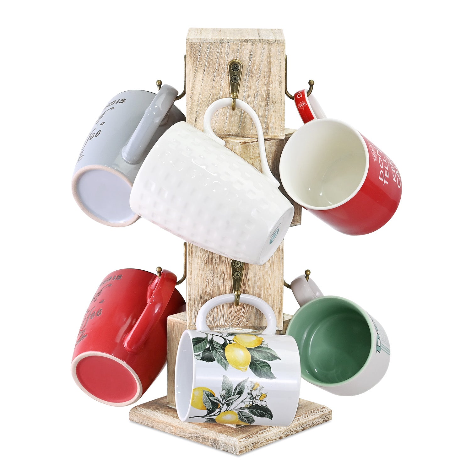 Ikee Design Rustic Farmhouse Display Rack with 8 hooks for Jewelry, Keychains, Bracelets, Accessories, Coffee Mug Holder