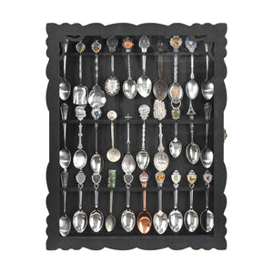 Ikee Design® Wooden 30-Souvenir Spoon Display Case Cabinet with Tempered Glass