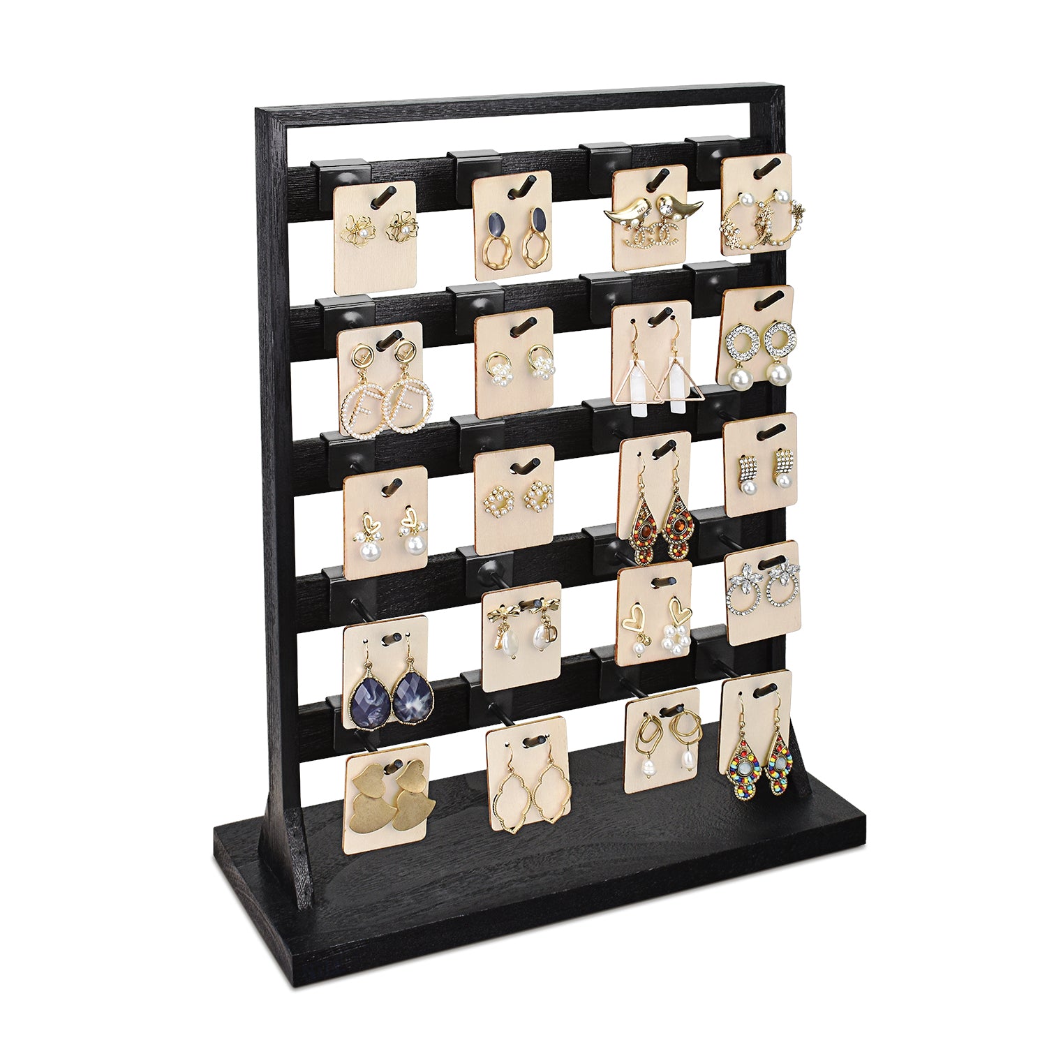 Ikee Design® Wooden jewelry rack with 20 hooks