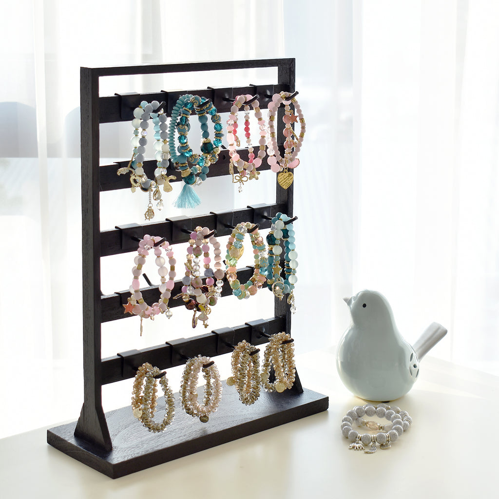 Ikee Design® Wooden jewelry rack with 20 hooks