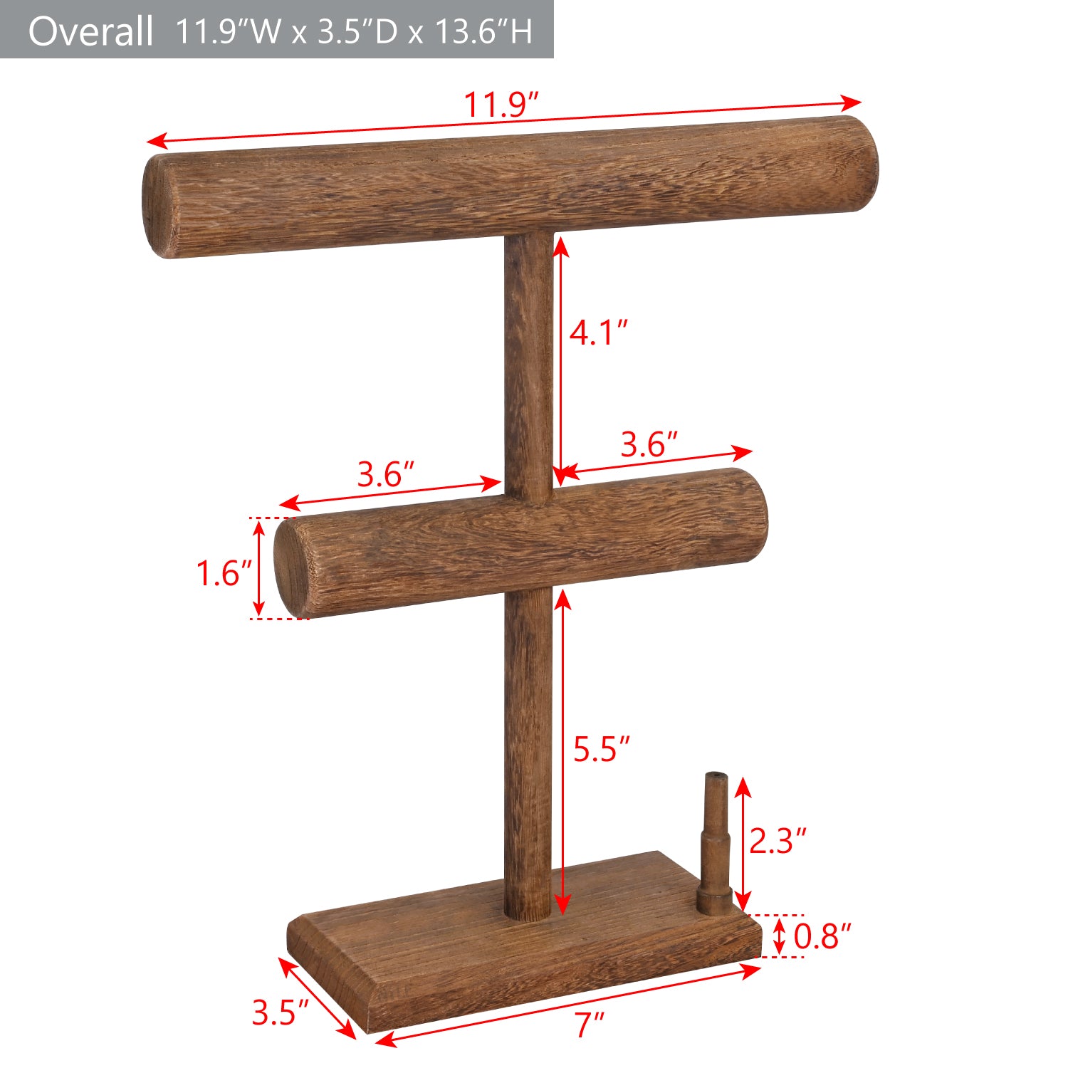 Ikee Design® 2 Tier Wooden Jewelry Necklace Bracelet Holder