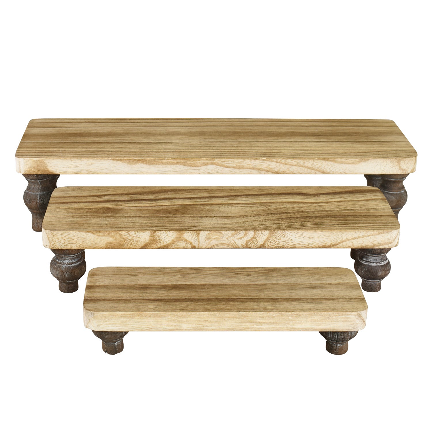 Ikee Design® 3 Pcs Set Wooden Display Riser Stand, Wooden Cupcake Dess