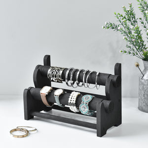 Ikee Design® Wooden 2-Tier Bar Bracelet/Bangle Jewelry Holder Stand Display Organizer