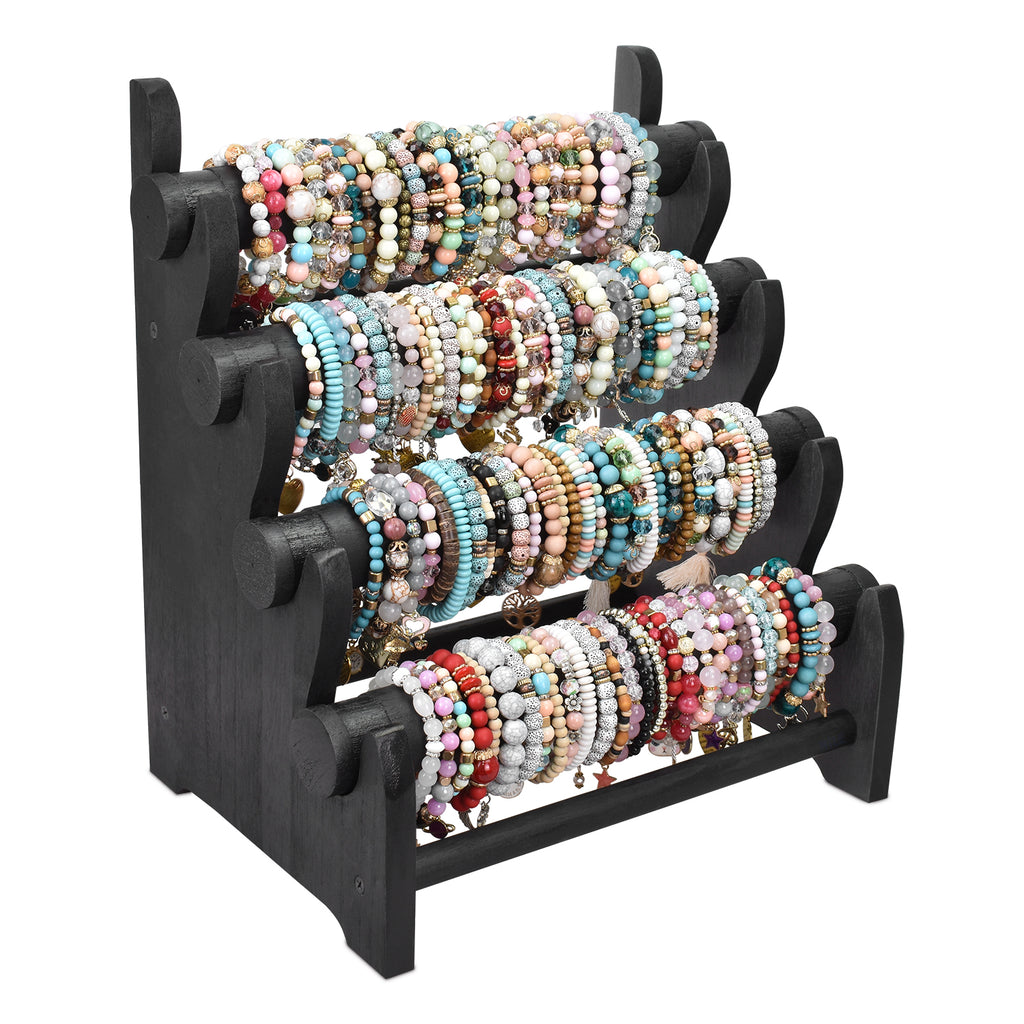 Ikee Design® Antique Wooden 4 Tier Bar Bracelet bangle holder Display