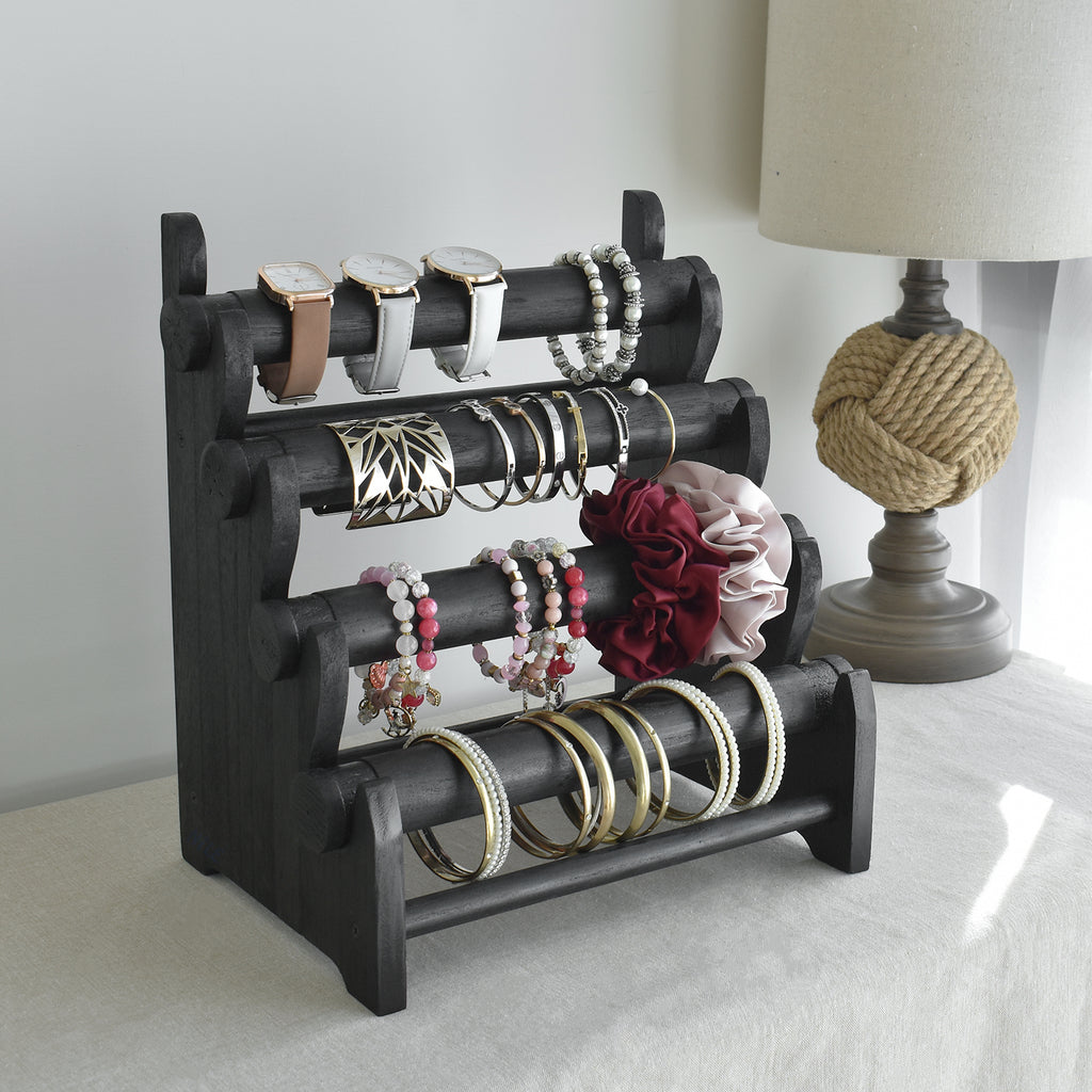 Ikee Design® Antique Wooden 4 Tier Bar Bracelet bangle holder Display