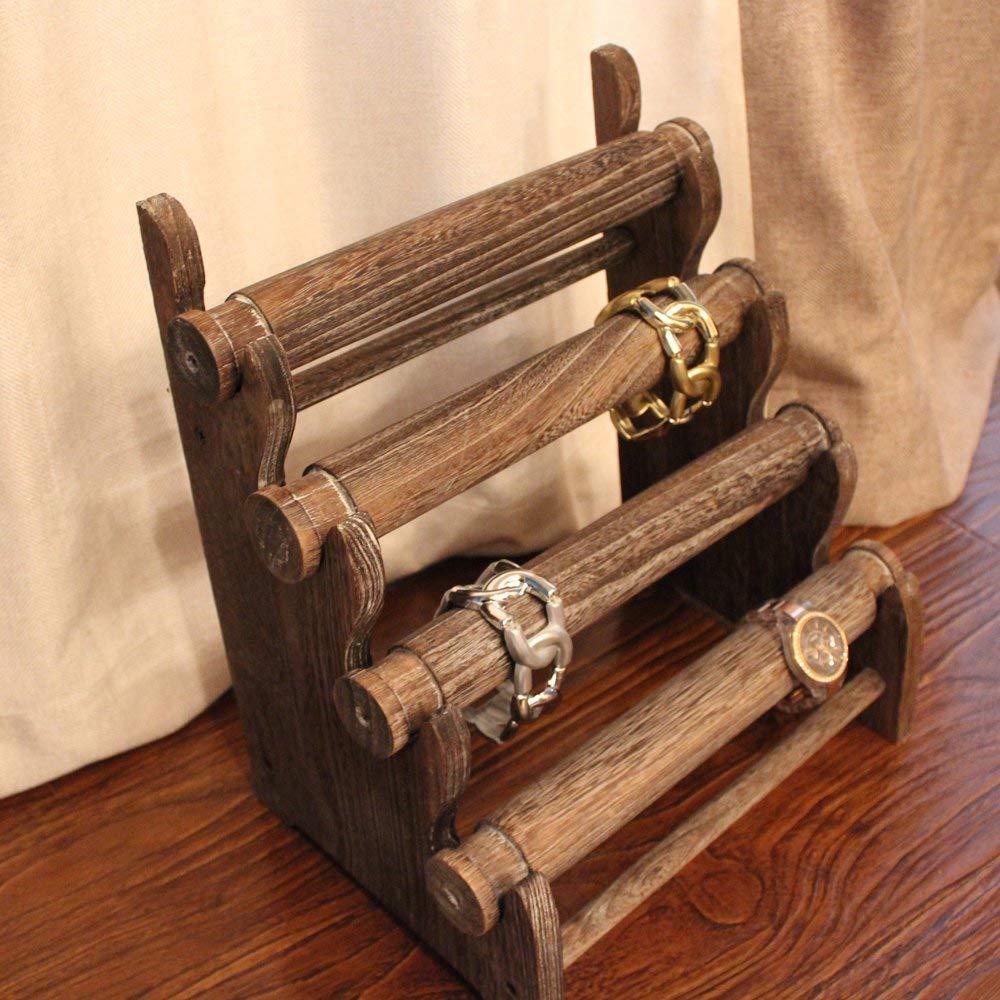 Ikee Design® Antique Wooden 4 Tier Bar Jewelry Display