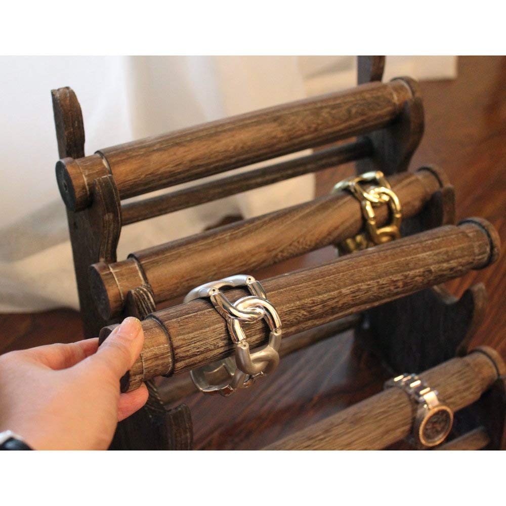 Ikee Design® Antique Wooden 4 Tier Bar Jewelry Display