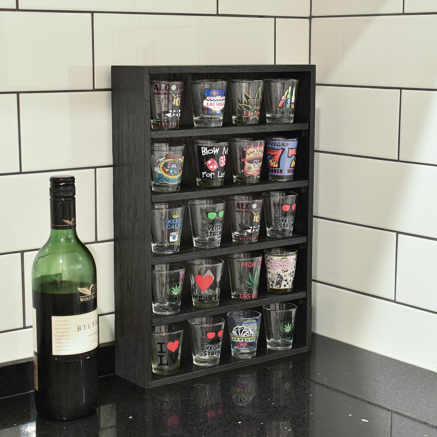 wooden shelf rack