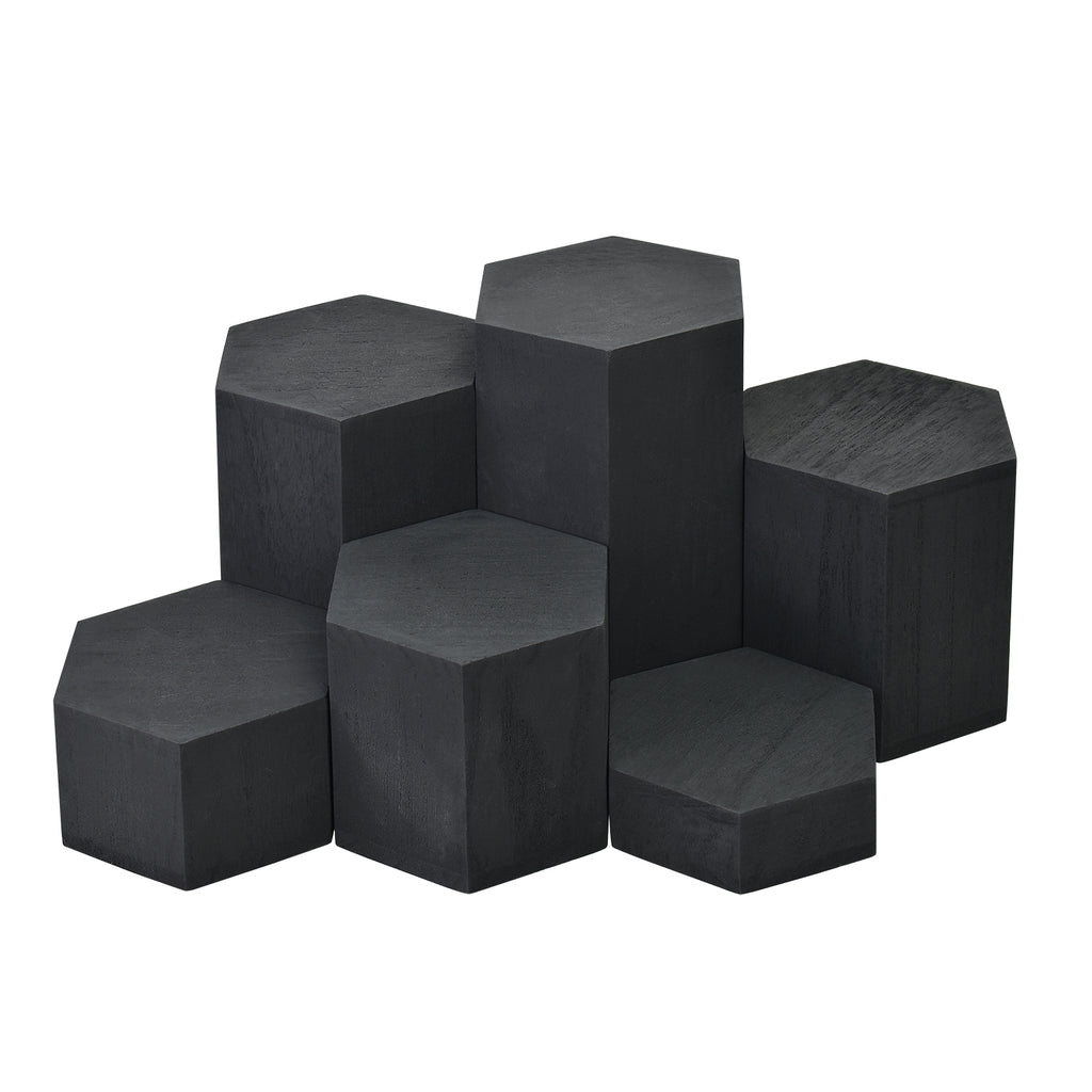 Ikee Design® Wooden 6 Pcs Hexagon Risers for Display Jewelry and Accessories