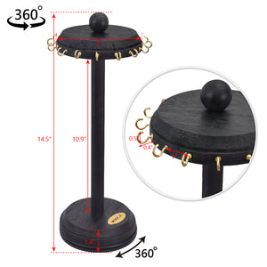 Wooden Rotating Necklace Organizer Holder, Necklace Display Stand with Hooks,Jewelry Organizer