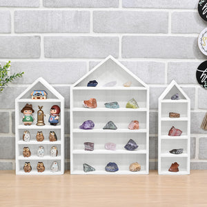 3 Pcs Set House-Shaped Shelf Wooden Shadow Cubby Box
