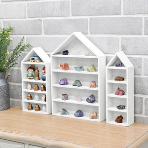 3 Pcs Set House-Shaped Shelf Wooden Shadow Cubby Box