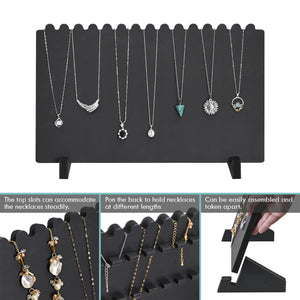 Ikee Design® 2pcs Portable Wooden Plank Necklace Jewelry Stand for 15 Necklaces