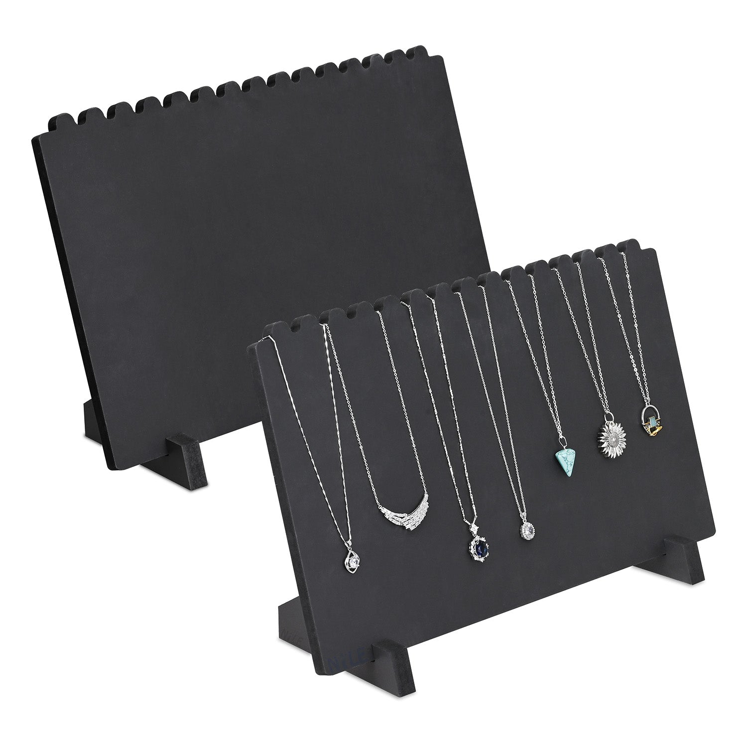 Ikee Design® 2pcs Portable Wooden Plank Necklace Jewelry Stand for 15 Necklaces