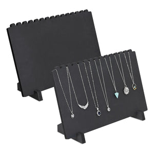 Ikee Design® 2pcs Portable Wooden Plank Necklace Jewelry Stand for 15 Necklaces