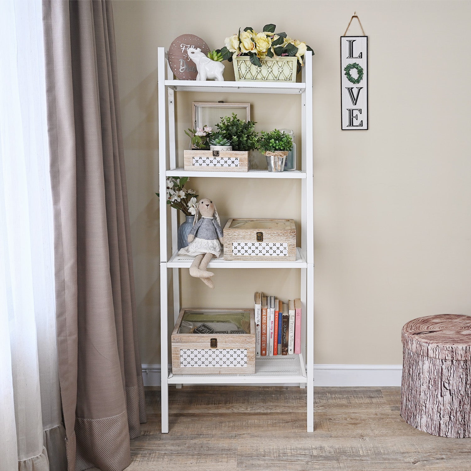 Ikee Design Set di 3 scatole decorative impilabili in legno con Ikee Design Set di 3 scatole decorative impilabili in legno con