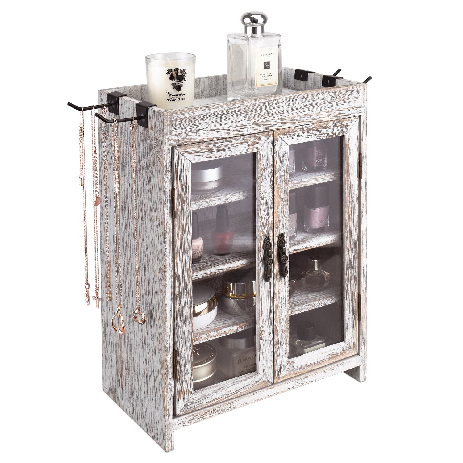 Ikee Design® Wooden Countertop Multipurpose Storage Cabinet  4 hooks