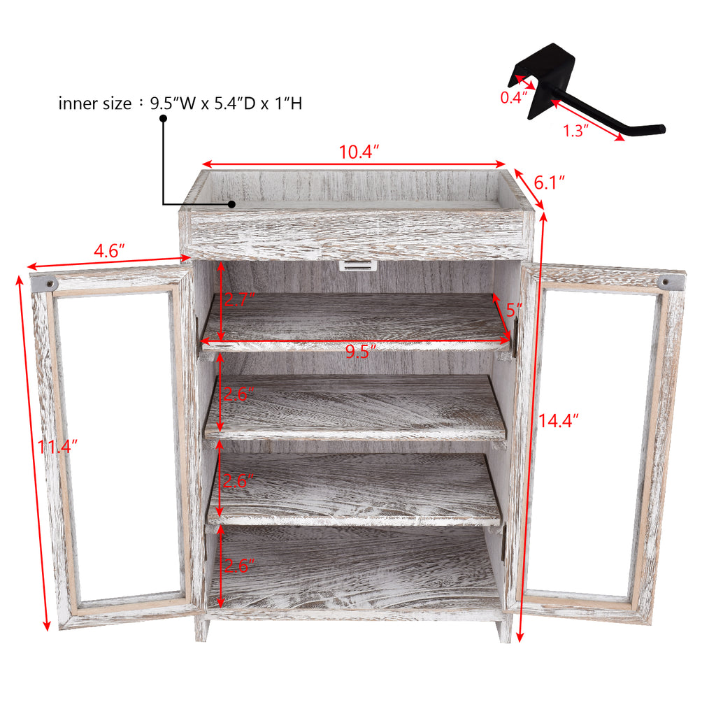 Ikee Design® Wooden Countertop Multipurpose Storage Cabinet  4 hooks