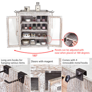 Ikee Design® Wooden Countertop Multipurpose Storage Cabinet  4 hooks
