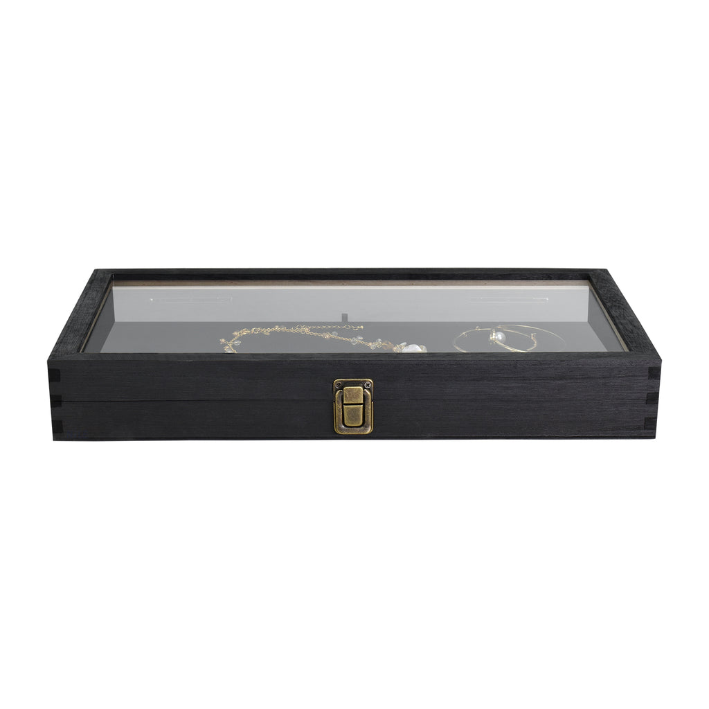 Ikee Design® Wooden Jewelry Display Case with Black velvet pad