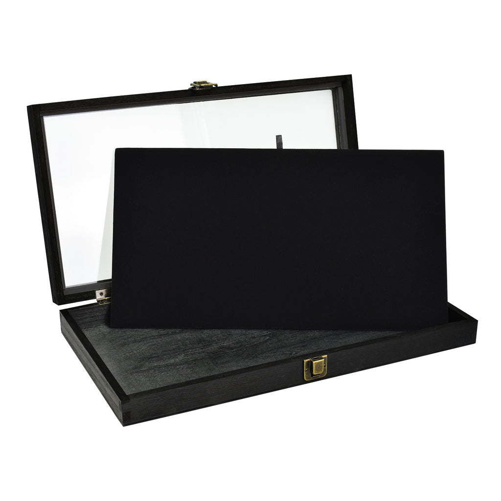 Ikee Design® Wooden Jewelry Display Case with Black velvet pad