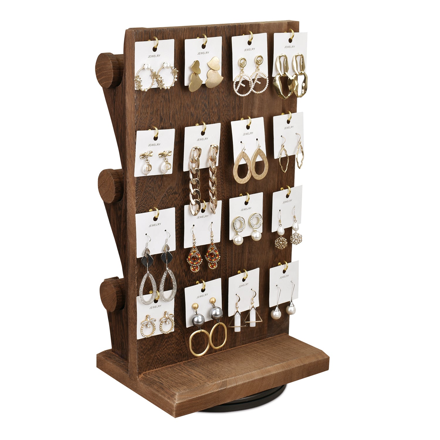 Multifunctional Jewelry Stand Organizer With Hooks Jewelry Display Rack For  Earrings Necklaces Bracelets Holder With Wooden