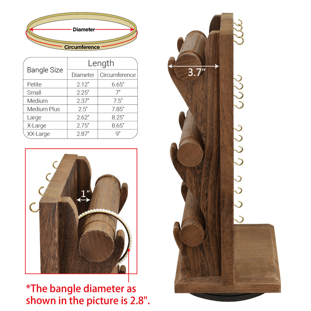 Ikee Design® Rotating Wooden Jewelry Display Stand 