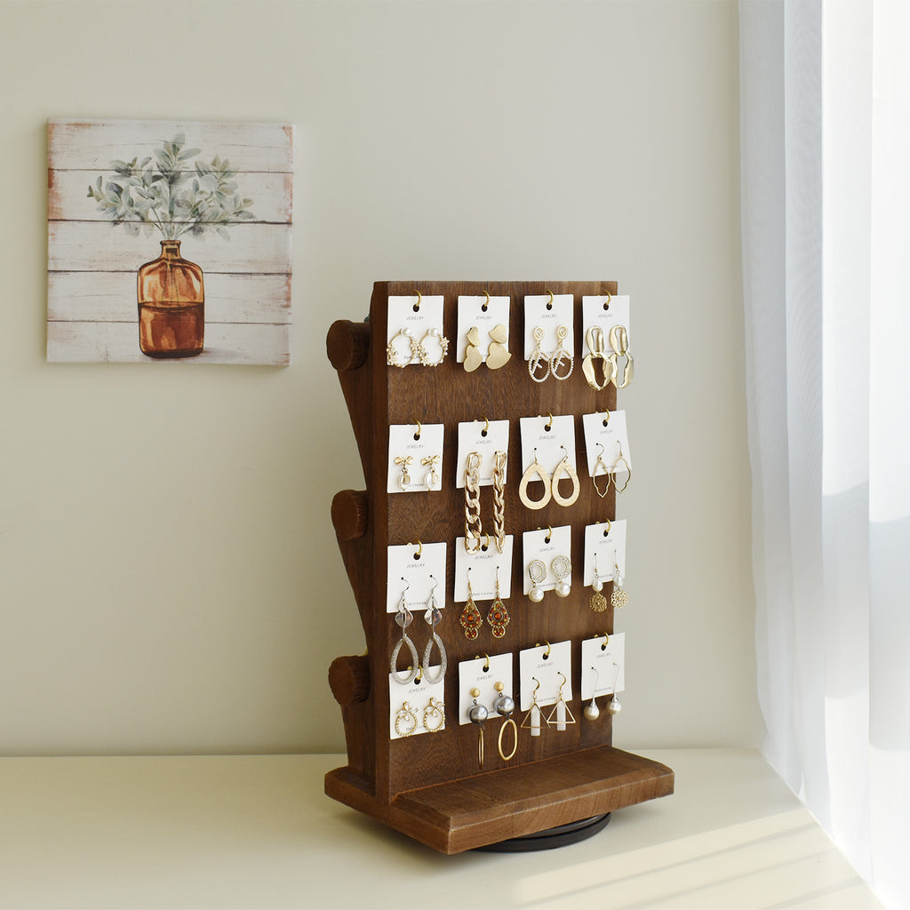 Ikee Design® Rotating Wooden Jewelry Display Stand 