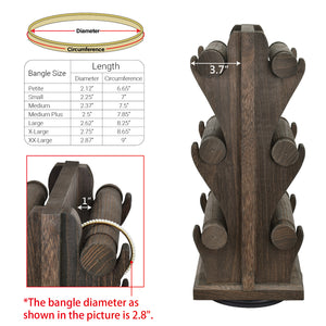 Ikee Design® Two-Sided Rotating Wooden Jewelry Bracelet Display Stand