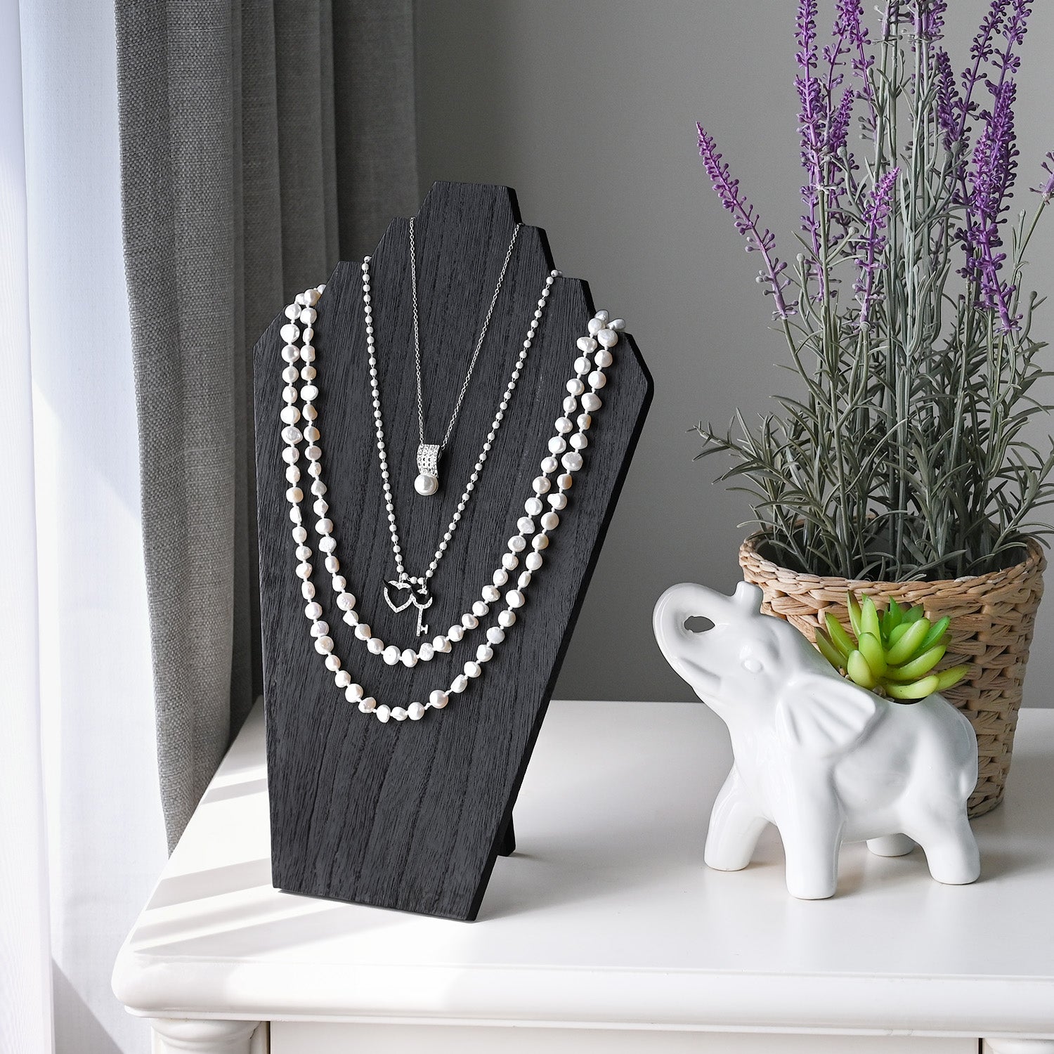  2 Pcs Lightweight Wooden Jewelry Display