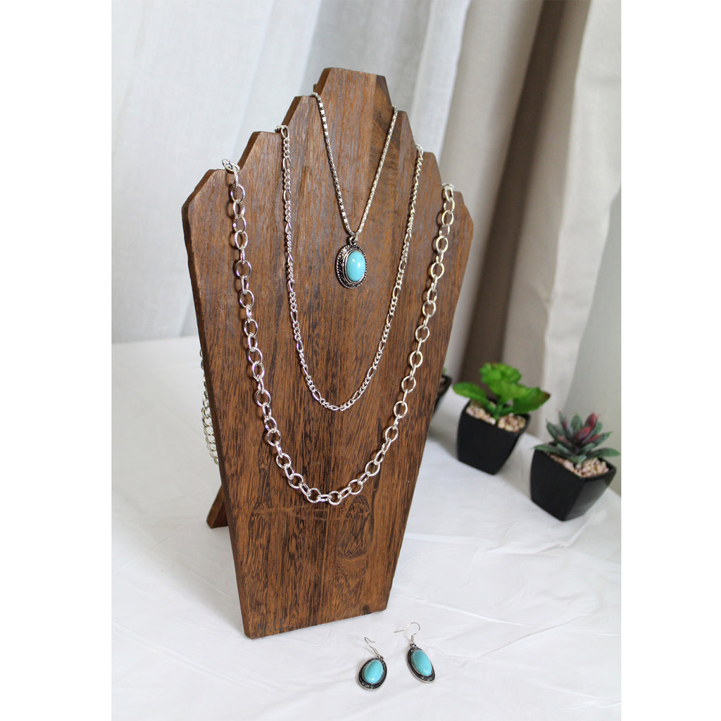  2 Pcs Lightweight Wooden Jewelry Display