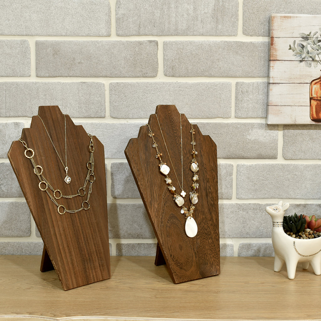  2 Pcs Lightweight Wooden Jewelry Display