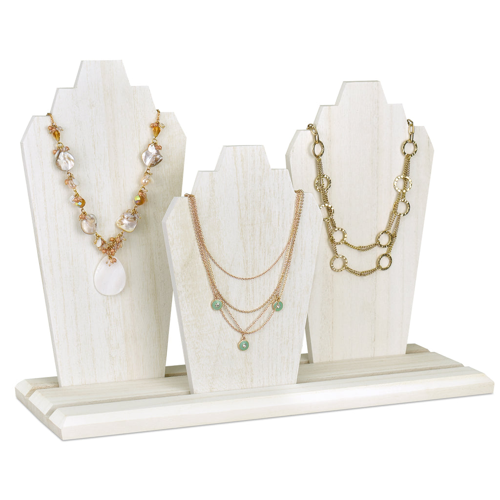Ikee Design® Wooden Multi-Necklace Display Stand - Holds Multiple Necklaces