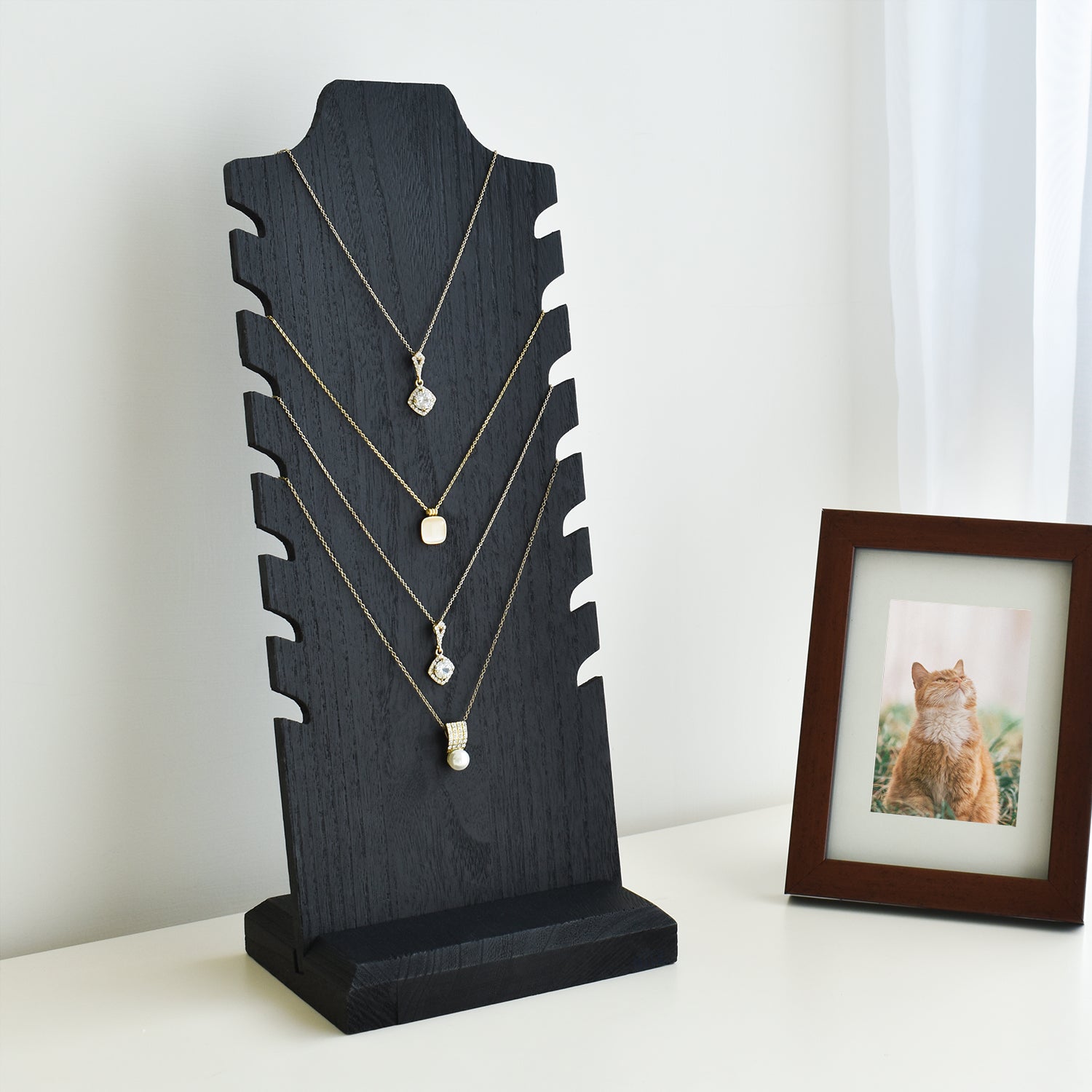 Necklace Display Busts - White Leatherette - 4 Sizes Available (G211-4WL)