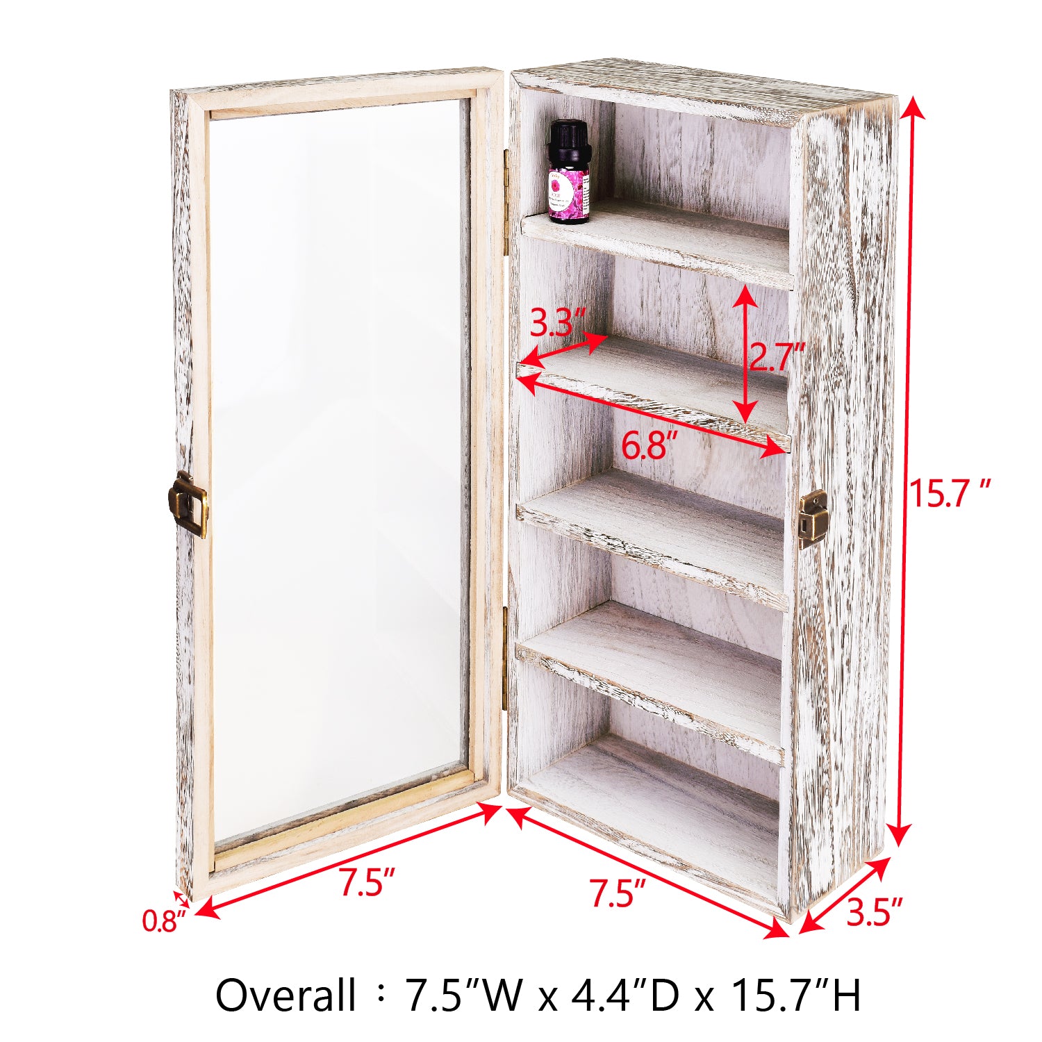 Ikee Design® Wall Mounted Wooden Display Case with Tempered Glass Door