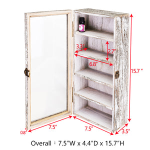 Ikee Design® Wall Mounted Wooden Display Case with Tempered Glass Door