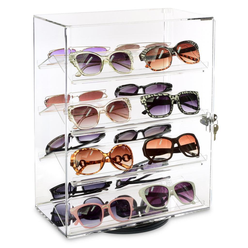 Lockable Showcase Rotating Acrylic Display with 4 Removable Shelves