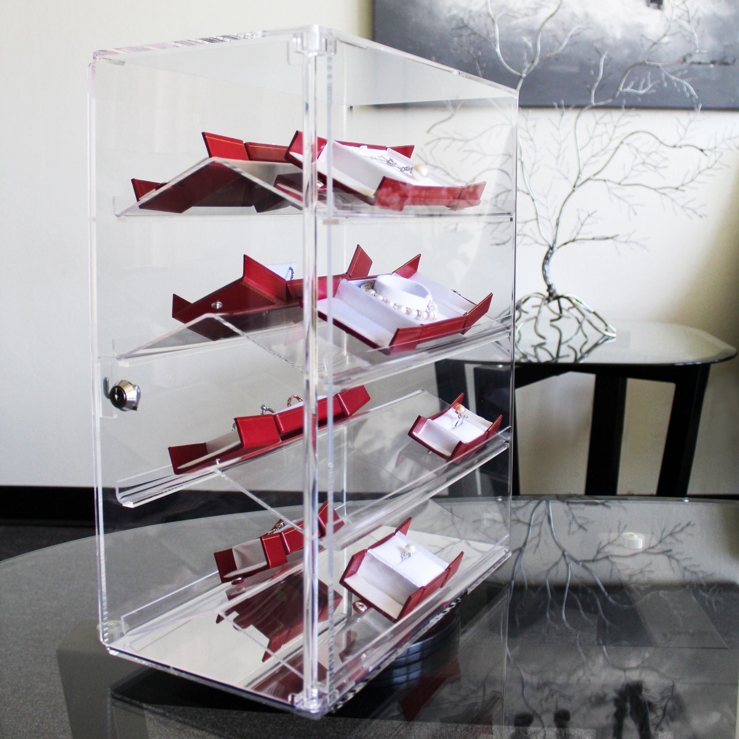 4-Shelf Acrylic Rotating Tower Display