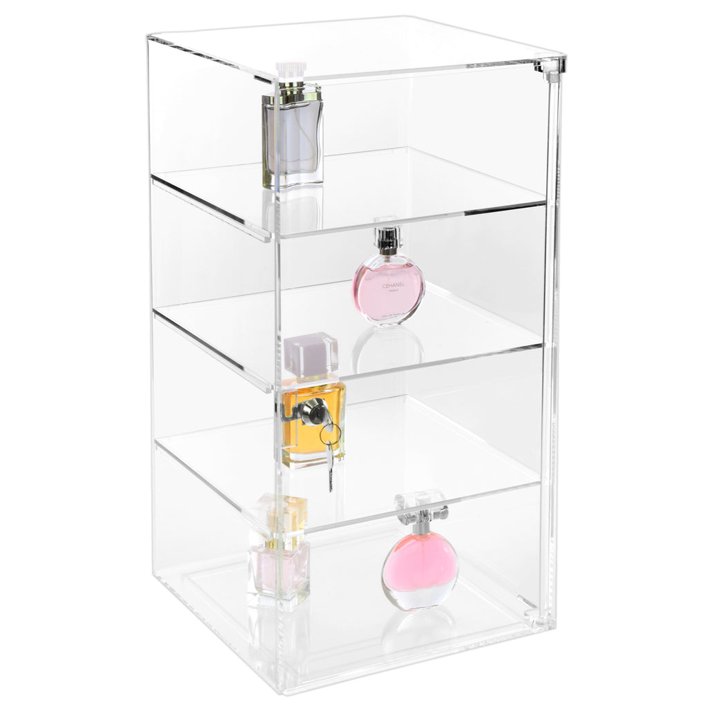 Ikee Design®Acrylic Lockable Showcase Display Case with 3 Removable Shelves