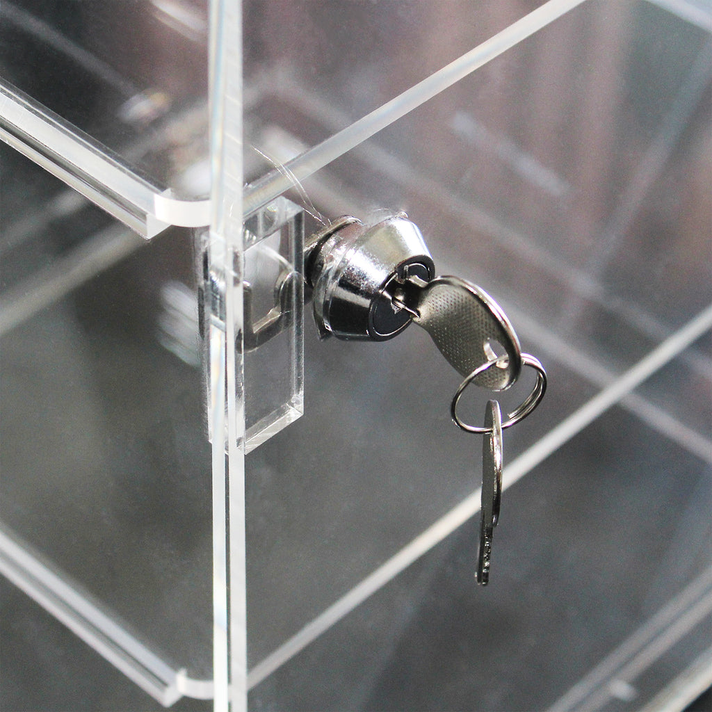 Acrylic Lockable Showcase Display Stand with 3 Removable Shelves